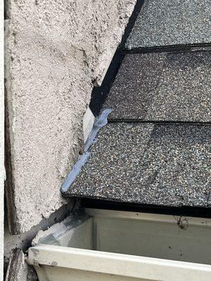 Caulk where flashing should be