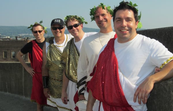 Toga Party Band donning their togas!