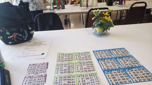 Bingo 1st Sunday of the month at 1pm