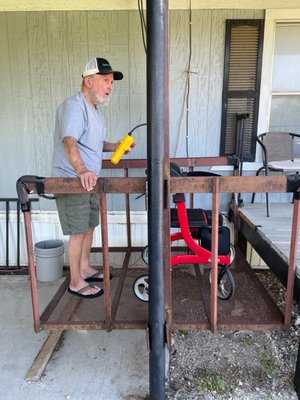 Welding services.  Wheelchair lift