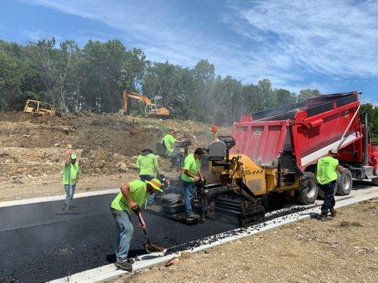 Asphalt road way construction