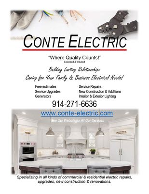 Here to care for all your electrical needs! 

Service Upgrades, Generators, House Wiring & even changing bulbs and batteries!