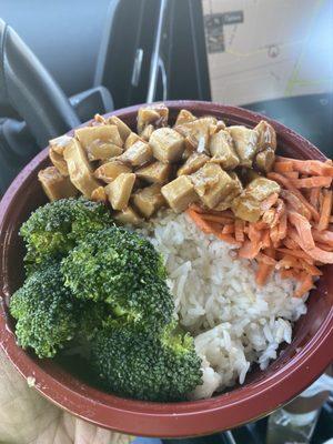 Completely inedible. Was stupid for not keeping the receipt. Broccoli raw. Rice was hardened, impossible to chip off. Carrots raw.