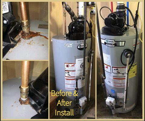 Rusted & Leaking water heater replaced