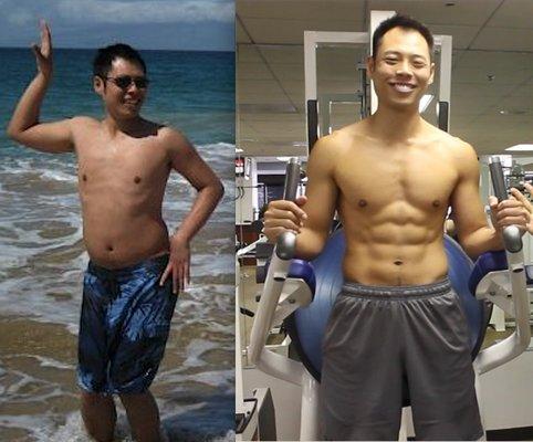 My client Cary before & then after he completed my 90 day training program. Helped him save a lot wasted time & effort achieving his goal.