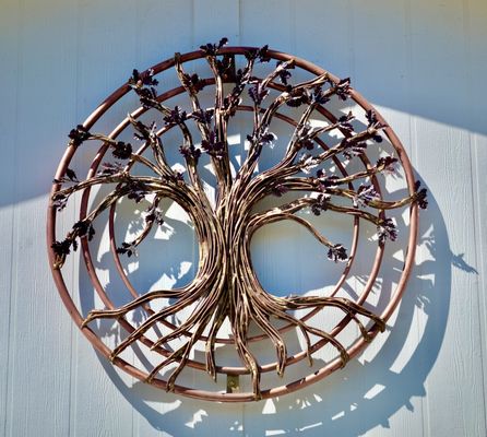 4' Tree of Life exterior wall sculpture. Copper and bronze.