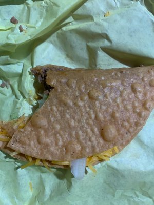 Taco shell greasy.