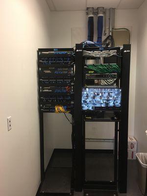 New construction install of 2 data racks, cat6 cabling, and camera system.