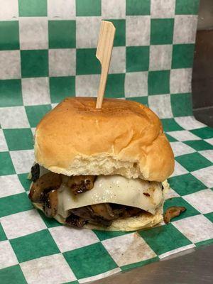 New Month-New Burger! Kendra's Mushroom-Swiss!!!!