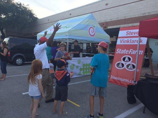 Football toss at National Night Out...fun times! :)