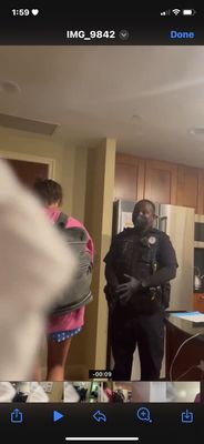 Cop waiting at door to watch us get out of the room. Maybe woke up 2 minutes before this took place