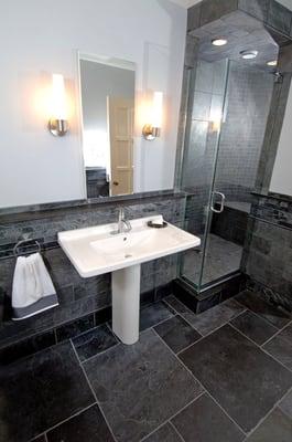 A remodeled bathroom in Shaker Heights