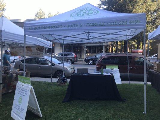 Marin Holistic Health Displays at Faifax Farmers Market, October, 2019