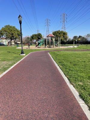 Running/walking path and playground