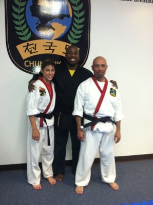 Master Stinson with his new black belt students.