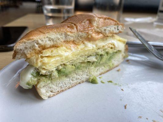 Breakfast sandwich.