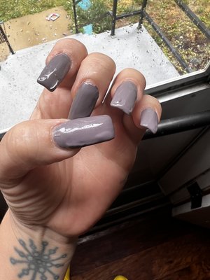 Gel manicure with acrylic