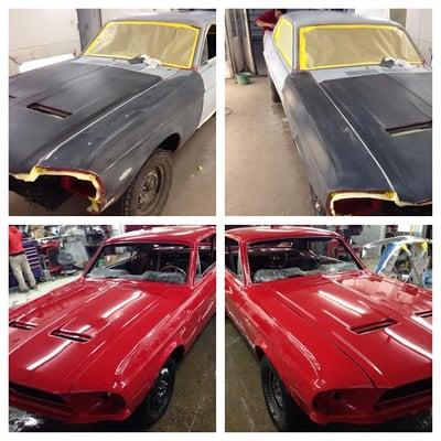 Before and after mustang restoration