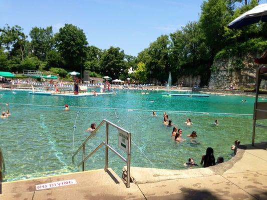 The "Lake" area - non-heated pool. Very large, depths 4ft & 8ft. Has water-walking, floats-only area, diving boards & lanes