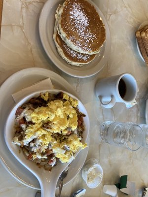 Greek skillet with pancakes