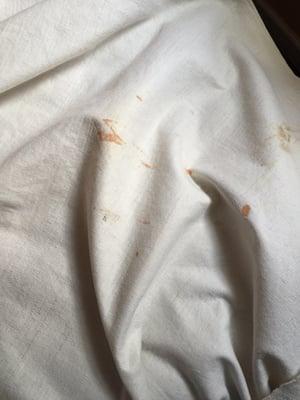 Blood stains on the sheets.  Trifling.