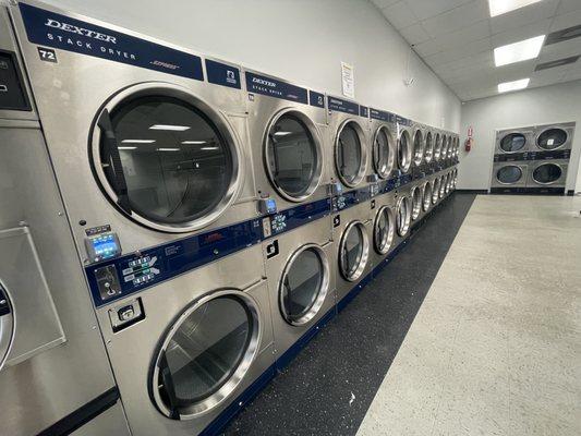 Dexter dryers offering google pay, Apple Pay, credit cards, and take quarters and coin