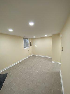 Basement, framing, drywall, lights, painting