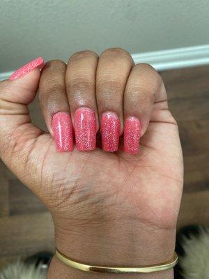 Gel nail overlay with gel polish