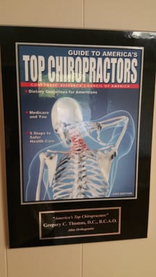 Dr. Thomas was voted into "Top Chiropractors" 4 consecutive years.