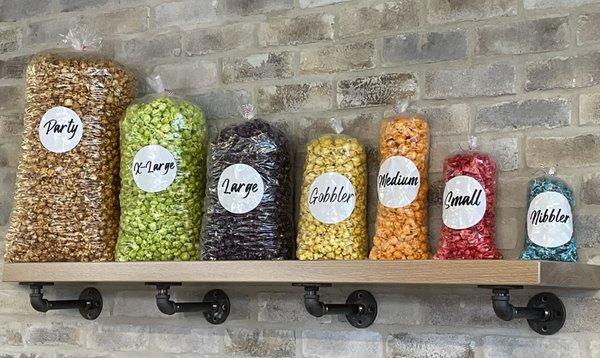 Popcorn sizes