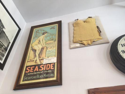 A circa 1930s advertisement and bathing suit.