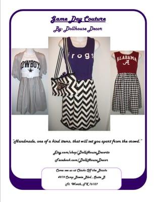 Game Day Dresses can be made in any style for almost any team or organization.