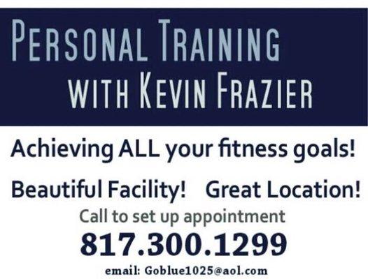 Come see me and achieve all your fitness goals!