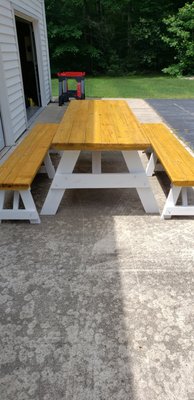 3 pc picnic tables (separate benches)