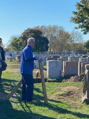 Grounds keeper has no Compassion. We were  told while we were  Grieving. Oh no you're going to pray I hope this doesn't take long.