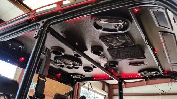 Custom stereo enclosure and LED's on Ranger. Color Changing