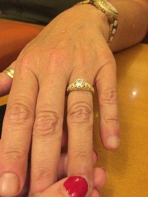 18k Italian Gold Engagement Ring