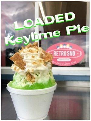 Loaded Keylime Pie includes 3 toppings (sweet cream, whipped topping & graham crackers) for the price of two and is WORTH IT!