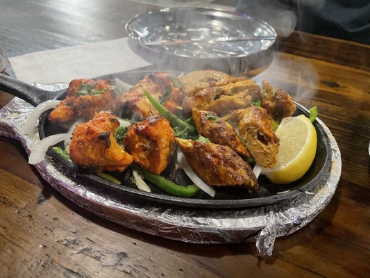 Mix grill with chicken tikka and seekh kabob