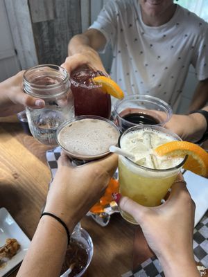 Orange crush, Sangria, and Chocolate Martini