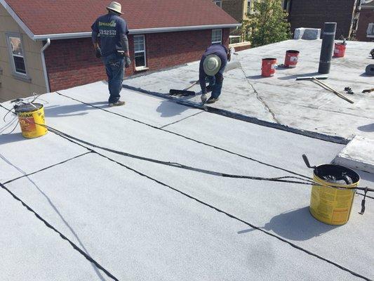 Midway point on an sbs roof system