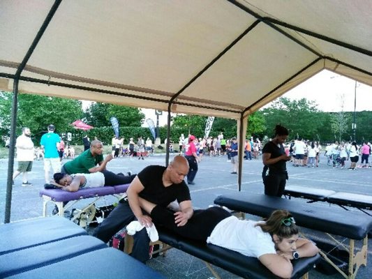 5k Glo Run Massage tent