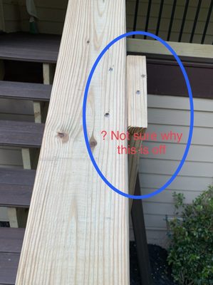 Beam was not cut right - tried to fix - this was adjusted.