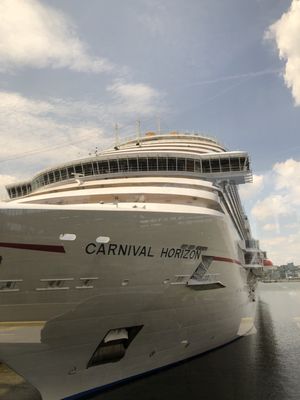 Carnival Horizon viewed from terminal