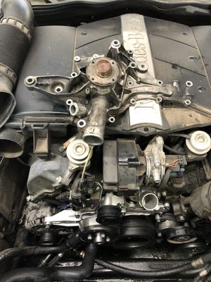 Water pump replacement on a 2004 Mercedes Benz E320.