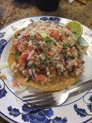 Tostada de pescado