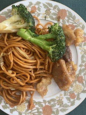 Chow Mein, broccoli beef, Orange Chicken