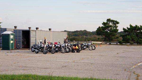 Image of all the bikes provided for the riding course