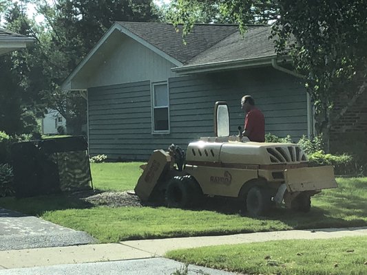 Michael grinding the stump