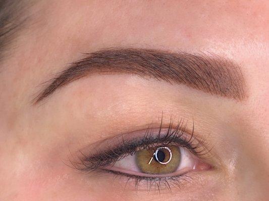 Freshly done brows and top/bottom eyeliner